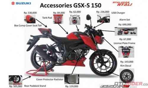 Harga Lengkap aksesorie Suzuki GSX-S150, Cek it out!