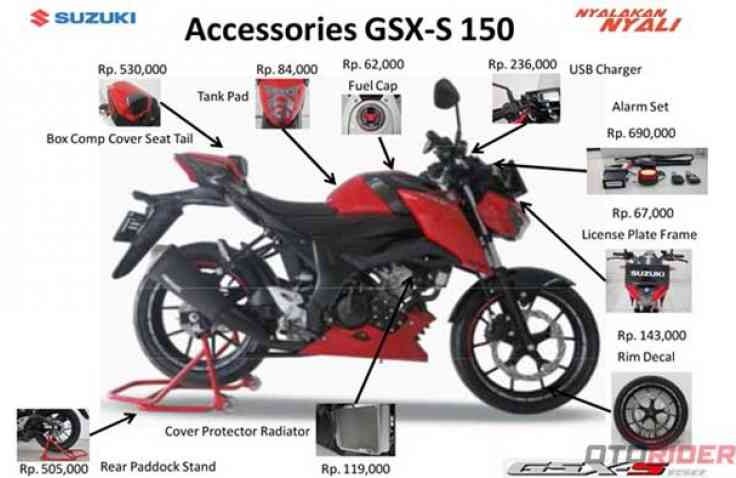 Harga Lengkap aksesorie Suzuki GSX-S150, Cek it out!