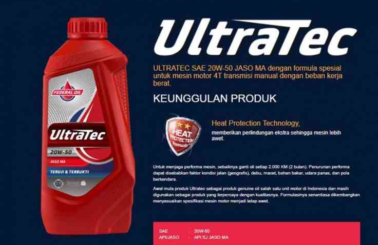 Federal Ultratec Untuk Mesin Motor Yang Bekerja Berat 