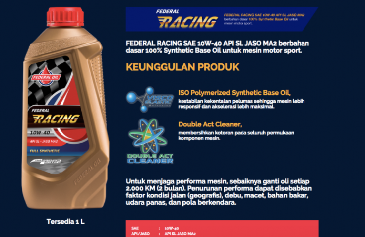 Federal Racing Oli Special Buat Motor Sport 150cc