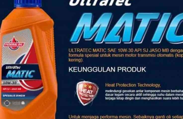 Federal Matic Ultratec 10W-30 Oli Special Untuk Motor Matik Lebih Dari 5 Tahun