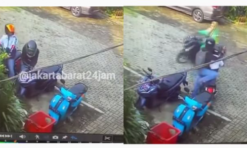 Waspada Saat Parkir, Aksi Curanmor Digagalkan Oleh Seorang Ibu-Ibu Saat Sedang Beraksi